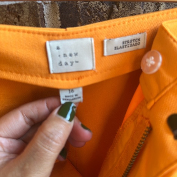 a new day Women's High Waist Orange Shorts - Picture 6 of 7